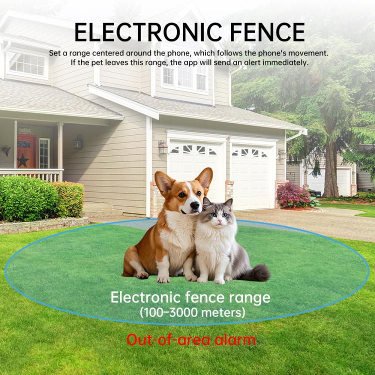 Pet locator collars on two pets within an electronic fence range area