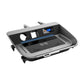 Dual wireless car charger tray with blue digital screen and built-in wireless charging area