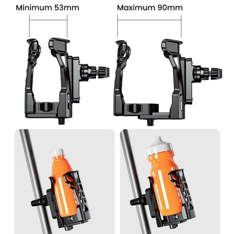 Adjustable bottle holder with clamp fit for bottles from 53 to 90mm