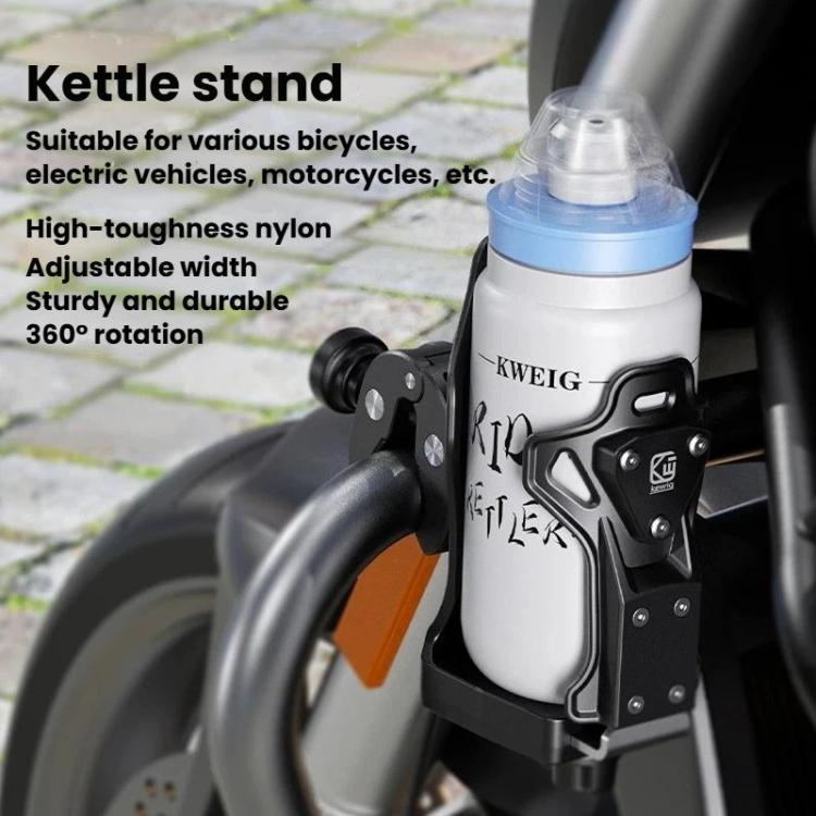 Bike water bottle cage on quick-release base with adjustable width