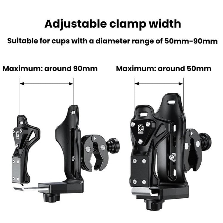 Adjustable-width bike bottle cage clamp for different cup sizes