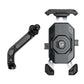 Handlebar phone mount bracket with adjustable cradle and spring clip arms