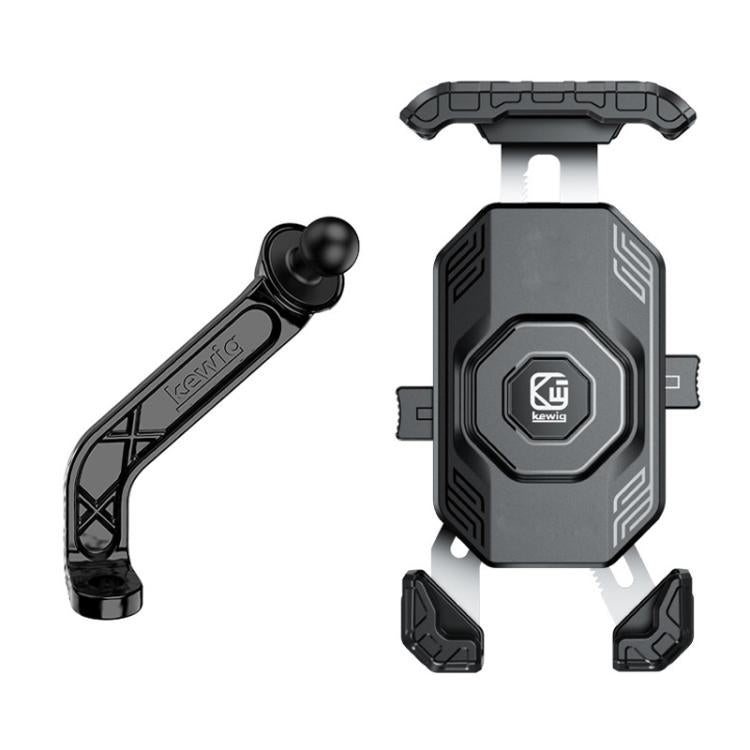 Handlebar phone mount bracket with adjustable cradle and spring clip arms