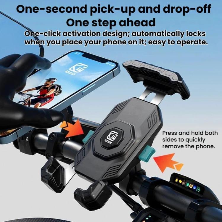 Quick-release phone mount with dual-sided press lock and protective cradle