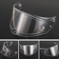 Clear motorcycle helmet visor with anti-fog film layer visible on the lens