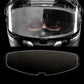 Motorcycle helmet face shield with a clear anti-fog insert strip