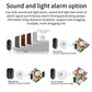 WiFi video doorbell intercom with sound and light alarm option shown in layout diagrams