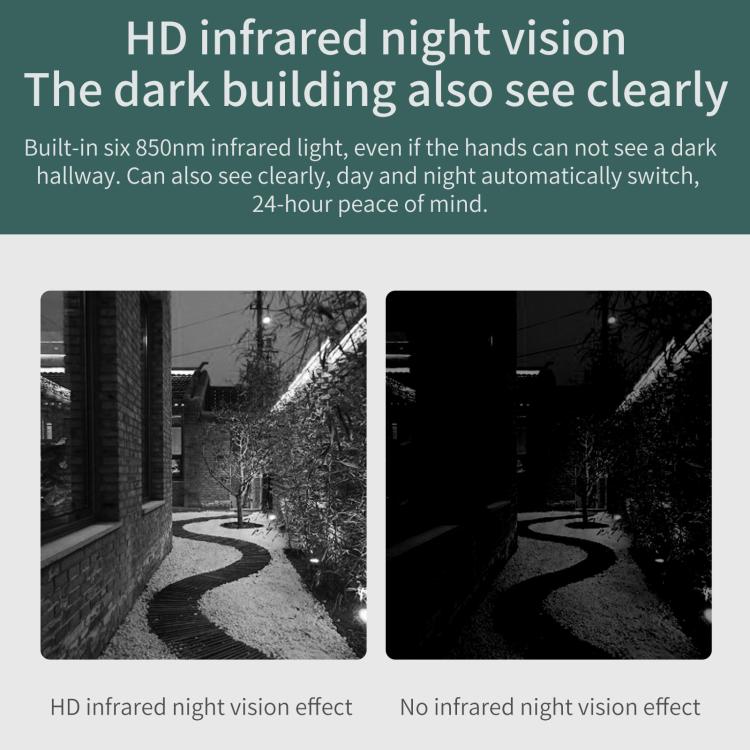 WiFi video doorbell intercom with HD infrared night vision effect, day and night comparison