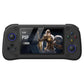 Black handheld game console with 4.3-inch screen, thumbsticks, D-pad, and face buttons