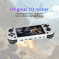 White handheld game console with top controls and 4.3-inch screen