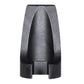 Fuel line sleeve tip with deep prong slot and textured black metal finish
