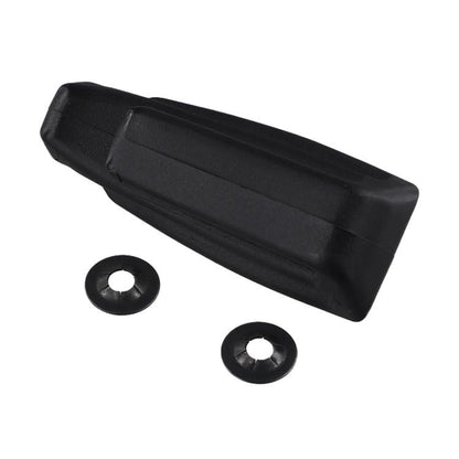 Black seatbelt hook holder with two round mounting grommets