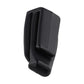 Black seatbelt hook mounting clip with rectangular opening