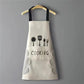 Waterproof Oil-Resistant Apron with Fork & Knife Print Unisex Adjustable Cooking Smock