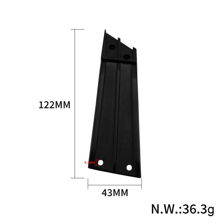 Electric scooter mudguard mount bracket, black; 122mm by 43mm dimensions
