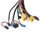 Wiring harness with yellow connectors and black multi-pin plugs for scooter controller