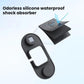 Black silicone door limiter cover with square opening and circular pad, waterproof style.