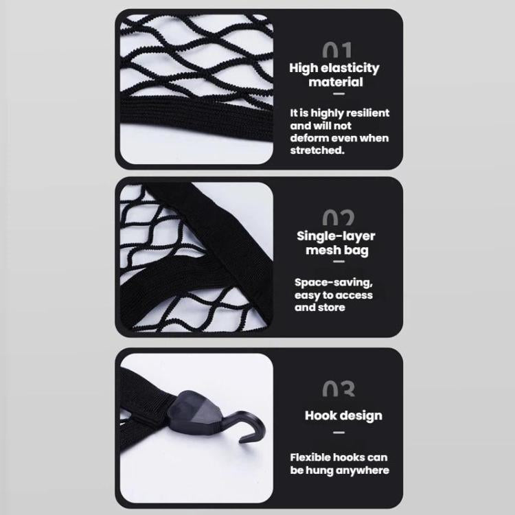 Single-Layer Storage Securing Netting For Pickup Truck Trunks