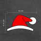 Christmas Santa hat decal, red with white brim and pom; 8 cm x 4.4 cm