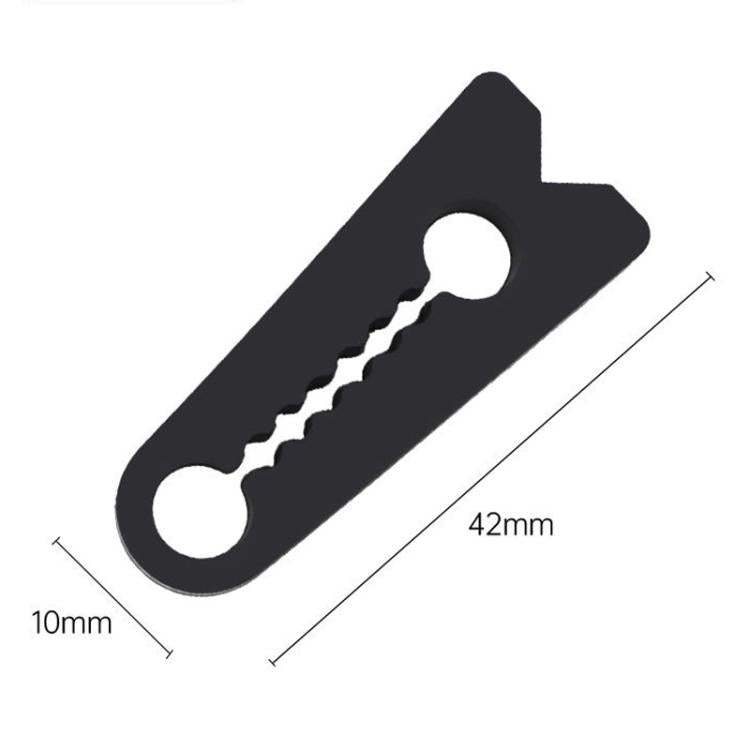 Black silicone door lock buffer pad, 42mm length with oval cutouts