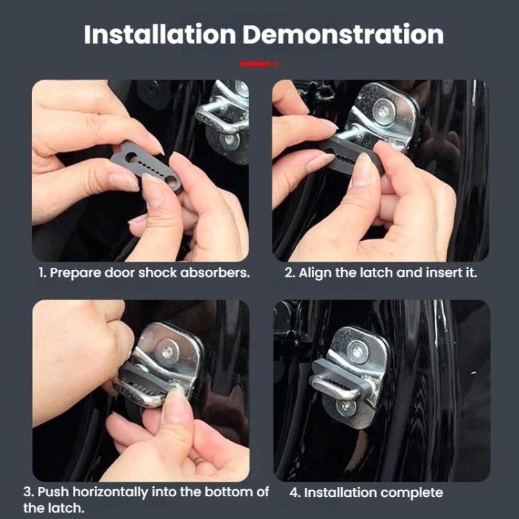 Hands installing silicone door lock buffer pad on car door latch, secure fit