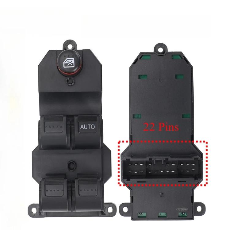 Window lift master switch showing rear connector and multi-pin plug