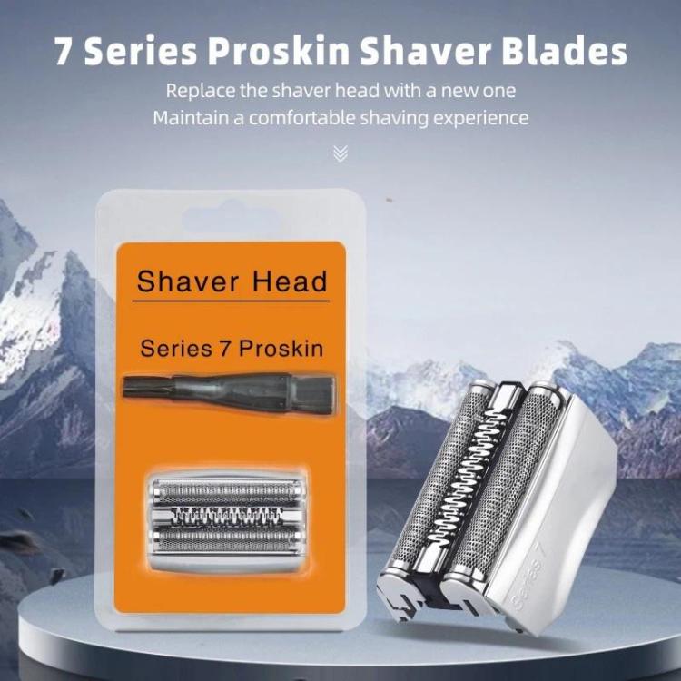 Braun Series 7 shaver head replacement set with foil blade cartridge and box