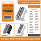 Replacement shaver head accessory card showing black and silver blade heads