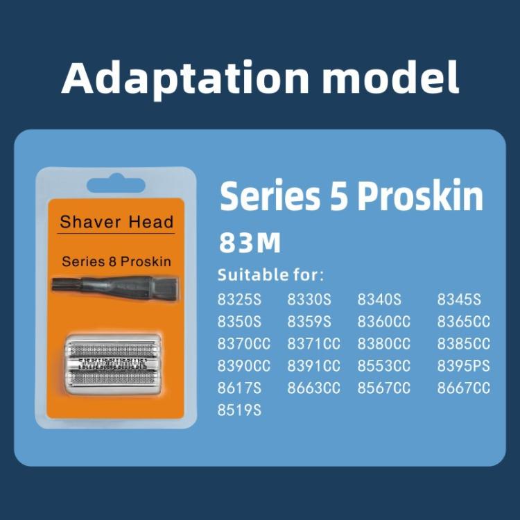 Compatibility model card for Proskin shaver head with Series 5 83M pack