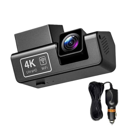 Screenless front dash camera with front lens and power cable