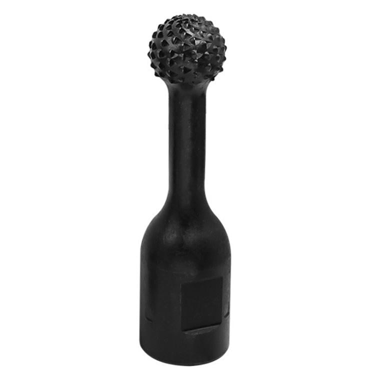 Black spherical grinding head for angle grinder with spiked ball tip and straight shank