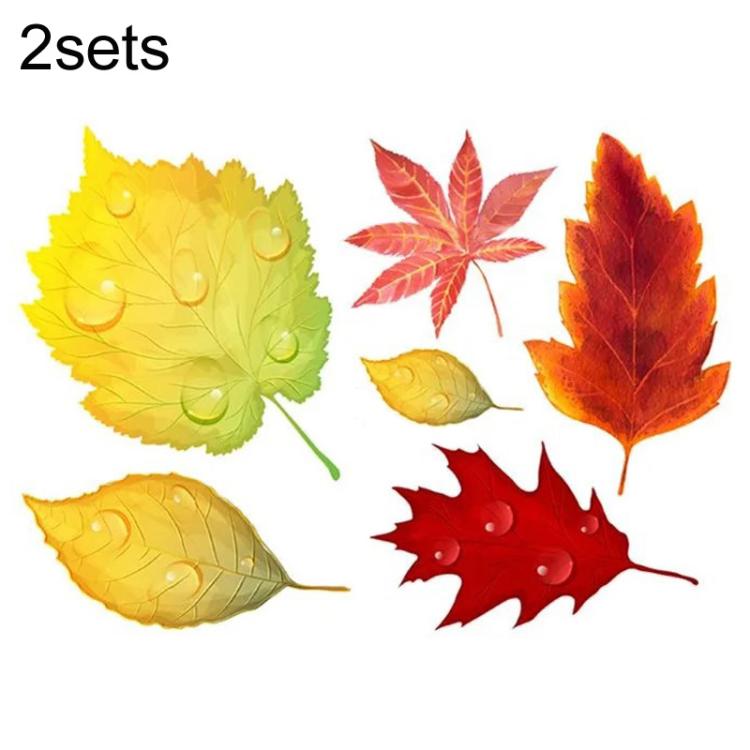 2sets Universal Car Scratch Cover Sticker Waterproof Body Sticker, Maple Leaves