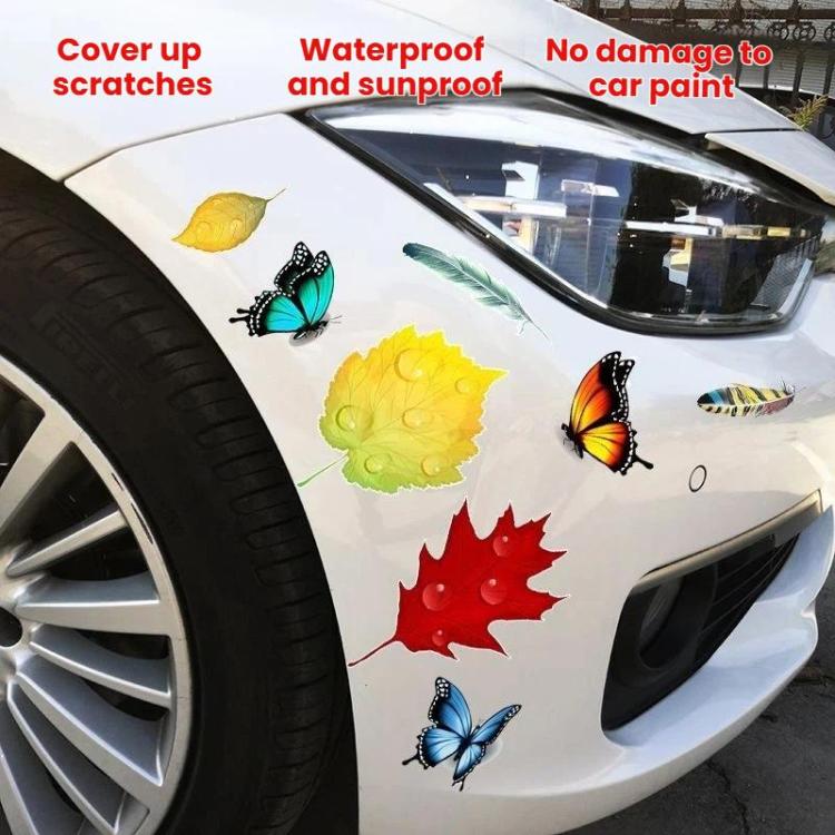 2sets Universal Car Scratch Cover Sticker Waterproof Body Sticker, Maple Leaves