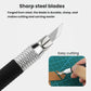 Carving knife with sharp steel blade and silver textured grip handle
