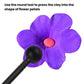 Round-tip pottery sculpting pen shaping flower petals in purple clay