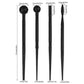 Black sculpting tool set with ball and pointed ends, shown with size markers