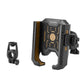 Gold telescopic bicycle phone holder with adjustable cradle and bar clamp