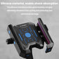 Blue-trim telescopic phone holder with shock-absorbing silicone grips and cradle