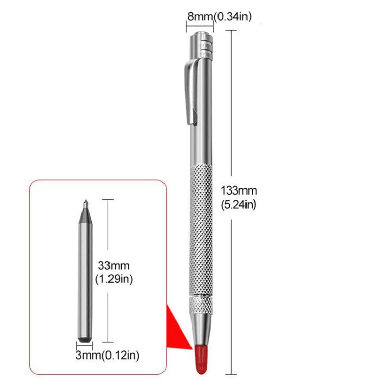 Magnetic diamond marker pen with red cap end and pointed metal tip