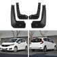 Black rear and front wheel mud guards pair set, V-shaped pieces with tabs