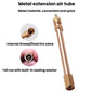 Metal valve extender with built-in sealing washer, internal thread and fixed tire valve