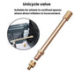Copper valve extender for unicycle and confined-space inflation, metal nozzle with cap