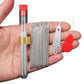 Large-hole sewing needle set, clear tube of silver needles with red loop-shaped threader and guide
