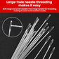 Large-hole sewing needle set with multiple silver needles showing large threading eye
