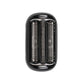 Replacement shaver head front view with two foil cylinders in black frame