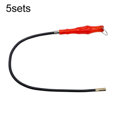 Magnetic screw retriever hose with red handle and gold metal end tip