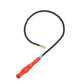 Bent flexible magnetic rod with red handle and gold tip, black braided hose