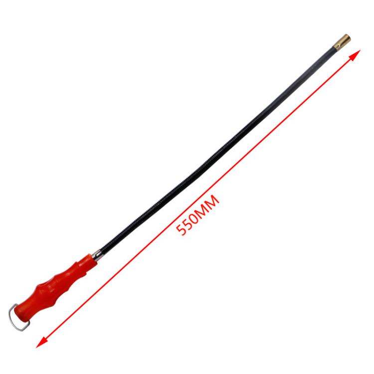 Flexible magnetic screw retriever rod with red handle and long black shaft