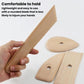 Wooden carving knife tool with rounded blade handle and finger-hole inserts