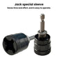 Black jack socket adapter set with two-piece sleeve and hex bit end